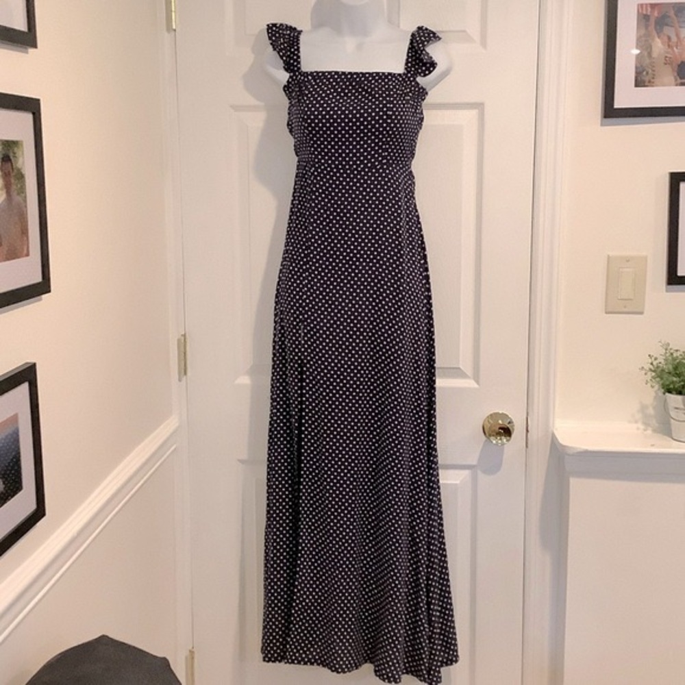 Elegant Black and White Polka Dot Dress